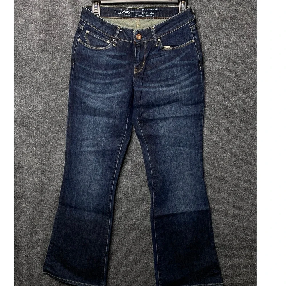 Levis‎ Bold Curve Bootcut Jeans Dark Wash Stretch Denim Womens 29 Western